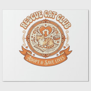 Katzenrettungsclub Katzenrettung Adoption Vintage  Geschenkpapier