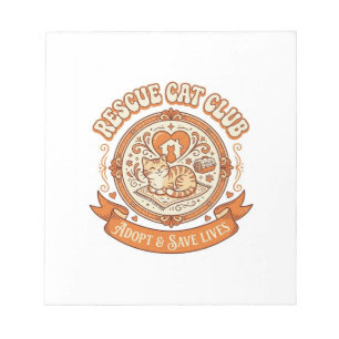 Katzenrettungsclub Katzenrettung Adoption Vintage Notizblock