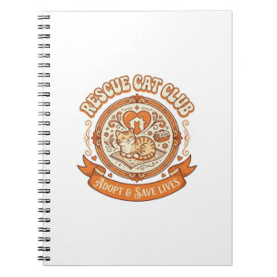 Katzenrettungsclub Katzenrettung Adoption Vintage Notizblock