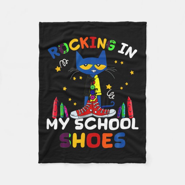 Katzenrocking I N My-school-back To-school-cat Fleecedecke (Vorderseite)