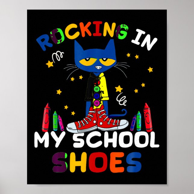 Katzenrocking I N My-school-back To-school-cat Poster (Vorne)