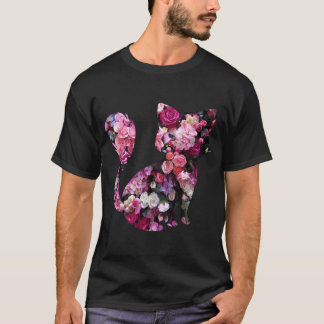 Katzenrosen und Silhouette T-Shirt