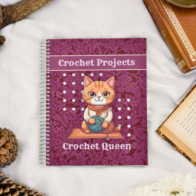 Katzenruhestandsgeschenke für Crocheter-Mama Oma Notizbuch (Cat Retirement Gifts for Crocheter Mom Grandma)