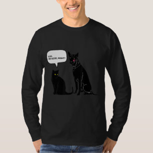 Katzensackhund schwarze Katze und Hund T-Shirt
