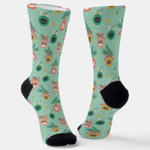 Katzenschmuck auf Baummuster Socken