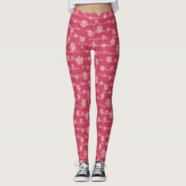 KatzenSchwänze der Liebe Buchstaben auf Rosa Leggings
