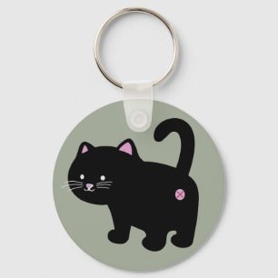 Katzenschwarz Hintern Schlüsselanhänger