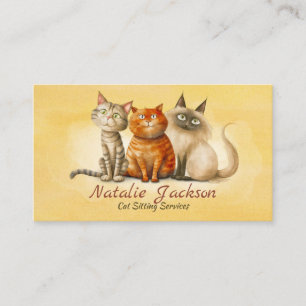 Katzensitter - Bezaubernde Wasserfarben Katzen Visitenkarte
