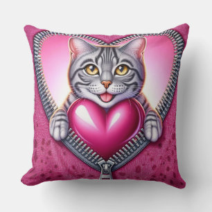 Katzensitzkissen-Sammlung Katze mit Herz Kissen