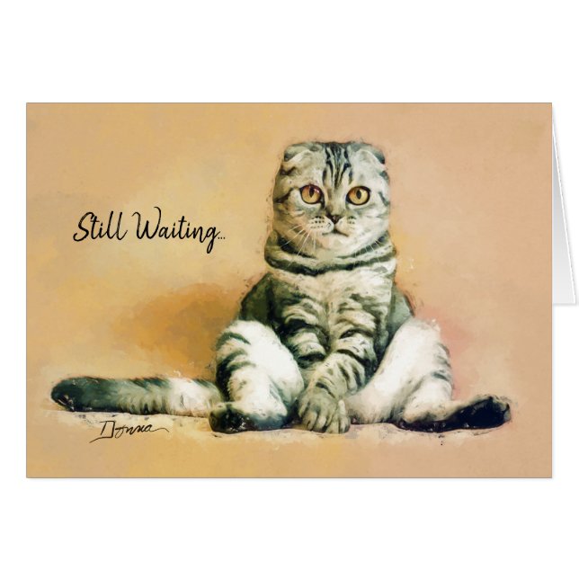 Katzensitzung noch Gewartet | I Miss You Card (Vorderseite (Horizontal))