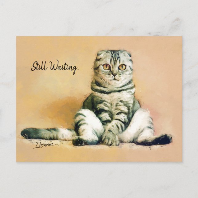 Katzensitzung noch Gewartet | Ich vermisse dich Postkarte (Vorderseite)