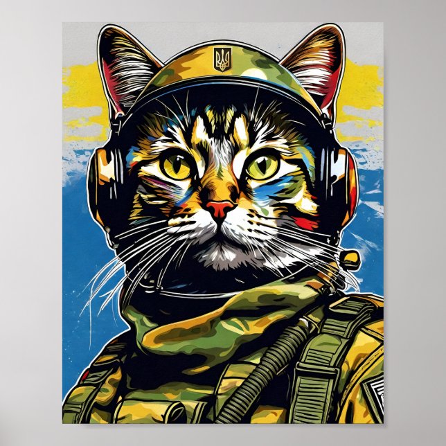 Katzensoldaten Armee Ukraine Poster (Vorne)