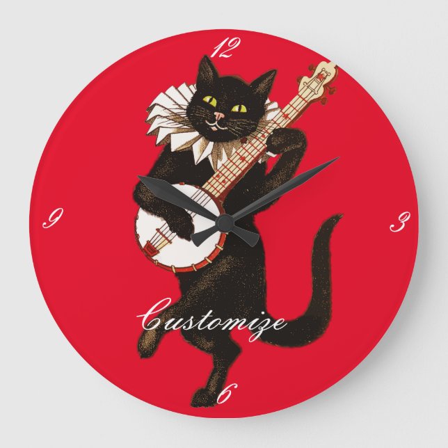 Katzenspiel Banjo Thunder_Cove Classic Große Wanduhr (Vorderseite)