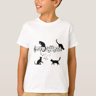 Katzenspiel Musiknoten T-Shirt