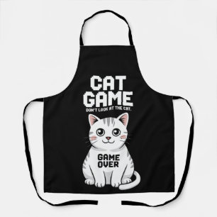 Katzenspiel Schauen Sie sich die Katze nicht über Schürze