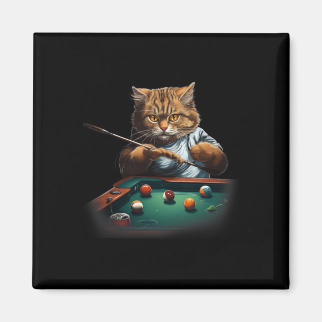 Katzenspielbecken Billard Coole Funny Cats Männer  Magnet (Vorne)