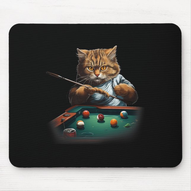Katzenspielbecken Billard Coole Funny Cats Männer  Mousepad (Vorne)