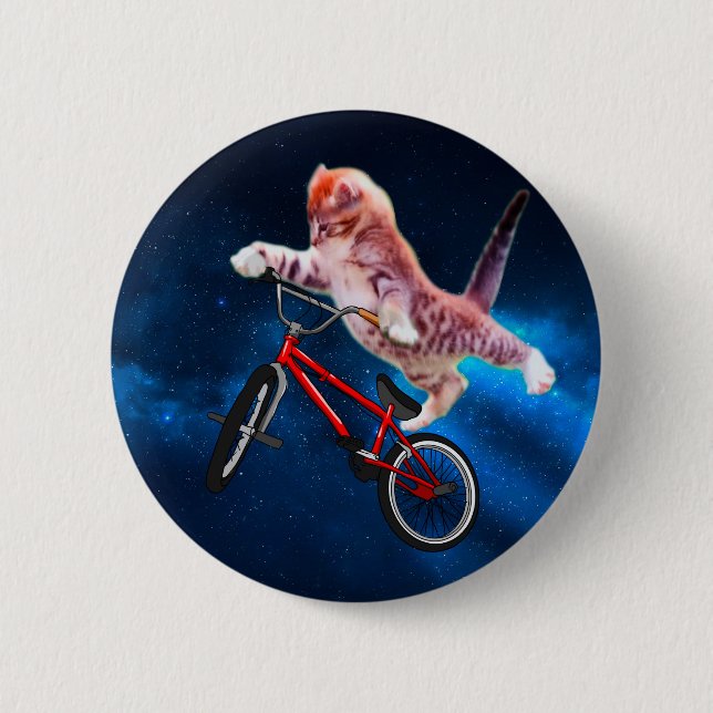 Katzensprung auf dem Fahrrad Button (Vorderseite)