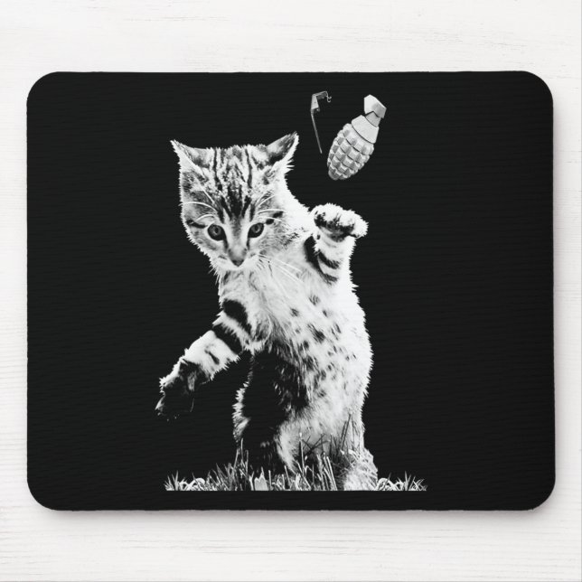 Katzensprung Grenade Funny Kitty Cat Grenade Szene Mousepad (Vorne)