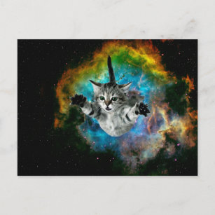 Katzensprung im Weltraum Postkarte