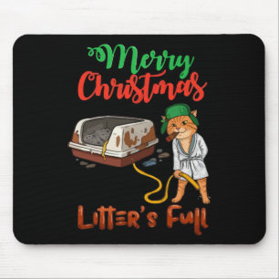 Katzenstreu voll Weihnachtsgrüße Lustige Katzenlie Mousepad