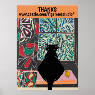 Katzenunterfenster nach dem Matisse-Poster Poster