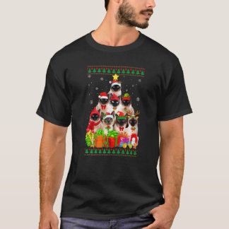 Katzenvater Katzenmutter Siamkatze Weihnachtsbaum  T-Shirt