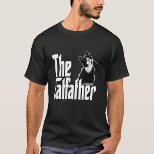 Katzenvater The Catfather Süße Schwarz-Weiß-Katze  T-Shirt