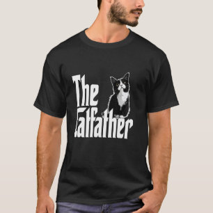 Katzenvater The Catfather Süße Schwarz-Weiß-Katze T-Shirt