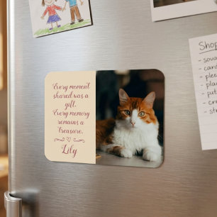 Katzenverlust-Mitgefühlskarte mit Haustierfoto und Magnet