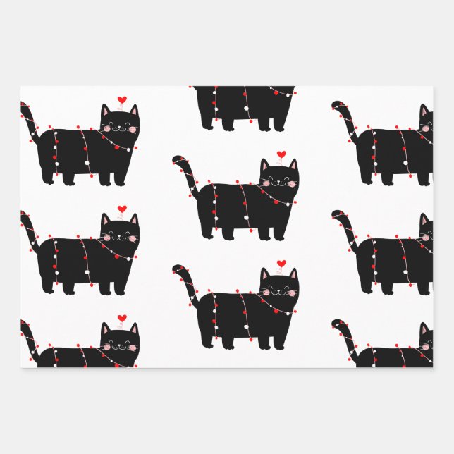 Katzenverpackungspapier Geschenkpapier Set (Vorderseite)