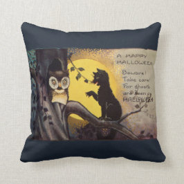 Katzenwarnung Vintages Halloween-Kissen Kissen