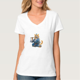 Katzenweibchen in den Nacken bis zum Shirt
