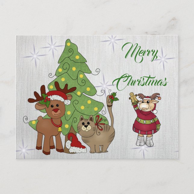 Katzenweihnachten Postkarte (Vorderseite)