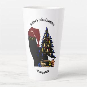 KatzenWeihnachtsgeschenke, personalisierter Name Milchtasse