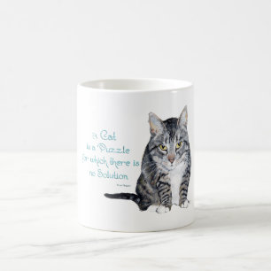 Katzenweisheit - eine Katze ist ein Rätsel Kaffeetasse