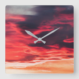 Katzenwelle Quadratische Wanduhr