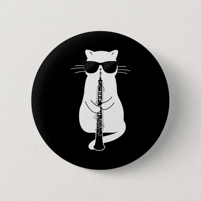 Katzenwelse Oboe spielen Button (Vorderseite)