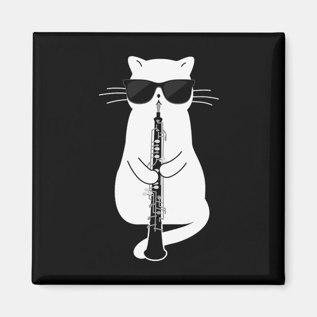 Katzenwelse Oboe spielen Magnet (Vorne)