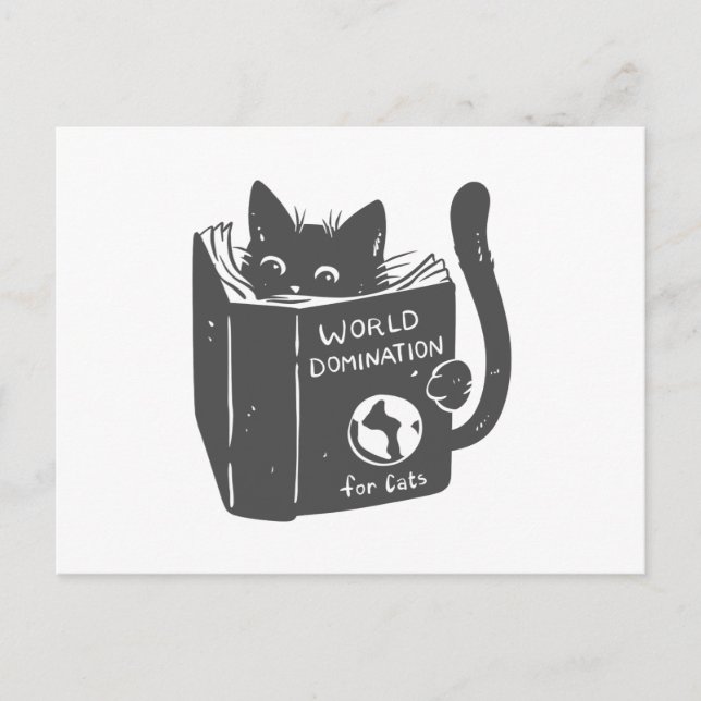 Katzenweltbeherrschung für Katzen - Farbe wählen Postkarte (Vorderseite)
