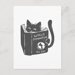 Katzenweltbeherrschung für Katzen - Farbe wählen Postkarte