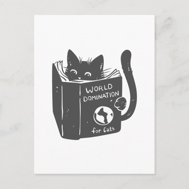 Katzenweltbeherrschung für Katzen - Farbe wählen Postkarte (Vorderseite)