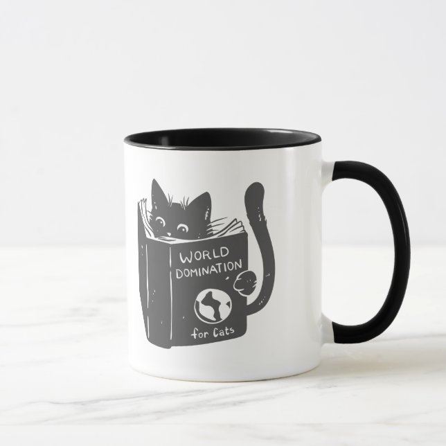 Katzenweltbeherrschung für Katzen - Farbe wählen Tasse (Rechts)