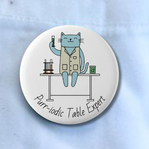 Katzenwissenschaftler, Chemiekatzen, Wissenschaftl Button