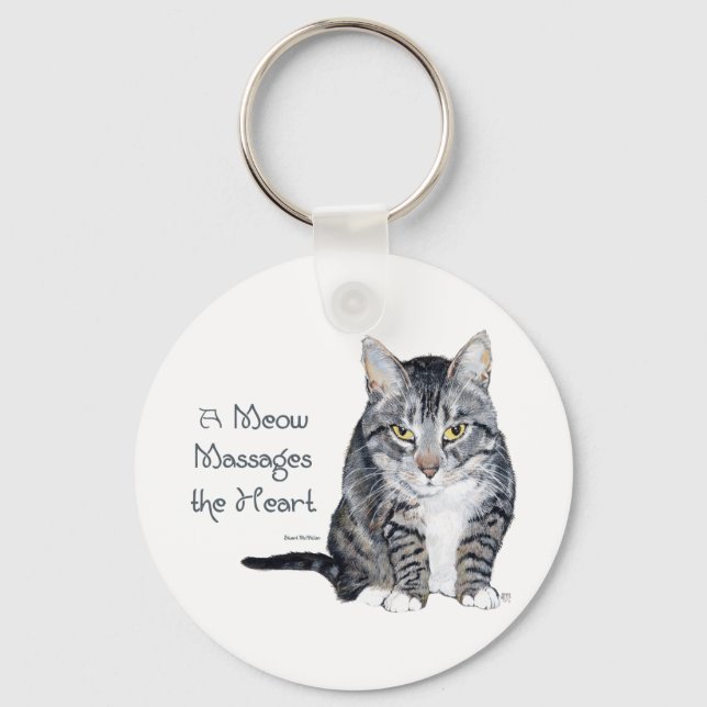 Katzenwörter der Weisheit - Meow Schlüsselanhänger (Vorderseite)