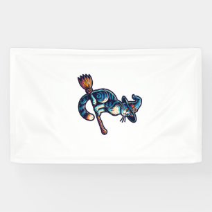 Katzenzauberer Halloween Hexe Mystische Katzenlieb Banner