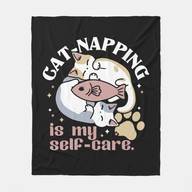 Katzenzuklopfen ist mein Niedliches Katzenangebot  Fleecedecke (Vorderseite)