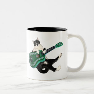 Katzeukulele-Tasse Zweifarbige Tasse