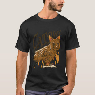 Katzeule Eule Schön Vogel Katze Lustig T-Shirt