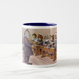 Katzeviolinist-Tasse Zweifarbige Tasse